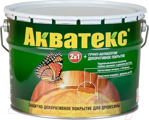 Защитно-декоративный состав Акватекс 2в1 (9л, ваниль)