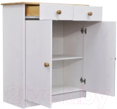 Тумба Dipriz Ром 2 дверки 2 ящика Д.1349.1 (белый воск/антик) — фото 3