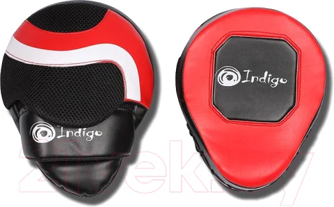 Боксерские лапы Indigo Sport 250043 (красный/черный)