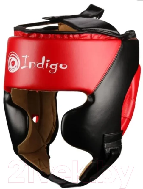 Боксерский шлем Indigo Sport 250046 (S, черный/красный)