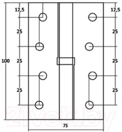 Петля дверная Vettore 2.5x75x100 1BB AB-R (правая, бронза) — фото 3