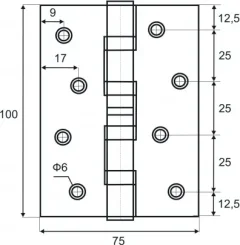 Петля дверная Vettore 2.5x75x100 4BB MWP (белый матовый) — фото 4