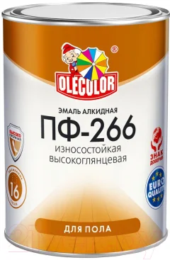 Эмаль Olecolor Для пола ПФ-266 (900г, желто-коричневый) — фото 1
