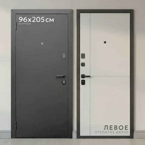 Входная дверь Guard МС-2 96x205 левая (антик серебро/светлый грей)