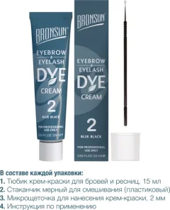 Крем-краска для бровей Bronsun Для бровей и ресниц №2 иссиня-черный (15мл) — фото 8