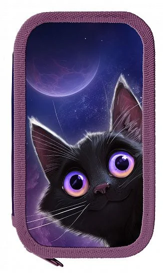 Пенал Schoolformat Игривый космокотик / ПК2-ИКК (фиолетовый)