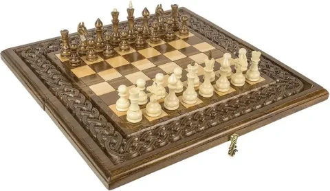 Набор настольных игр Haleyan Армянский Орнамент 2 Шахматы, нарды / kh149-5