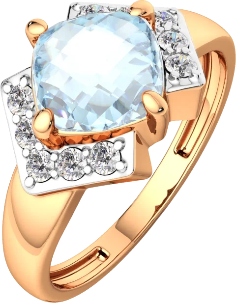 Кольцо из розового золота ZORKA 2S4056.14K.R.ZZ (р.18, с топазом и фианитами)