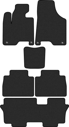 Комплект ковриков для авто Alicosta 3011_2 для GAC GS8 I SUV/J2F5/J2F5B +3 ряд 2016-н.в. (EVA ромб, черный) — фото 1