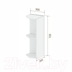 Угловое окончание для кухни Кортекс-мебель Корнелия Лира ВПК30 (пепел) — фото 3