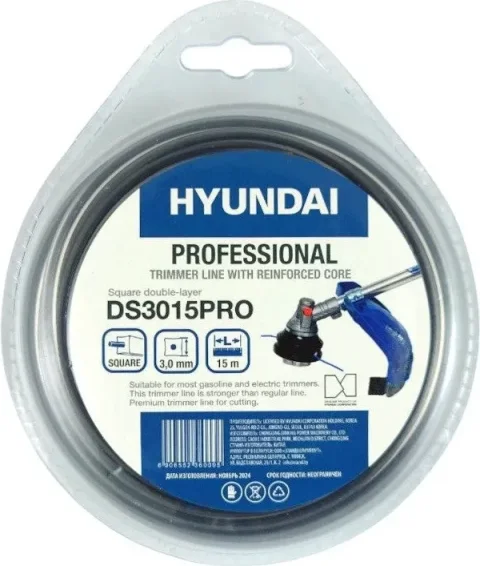 Леска для триммера Hyundai 3.0мм / DS-3015 PRO (15м)
