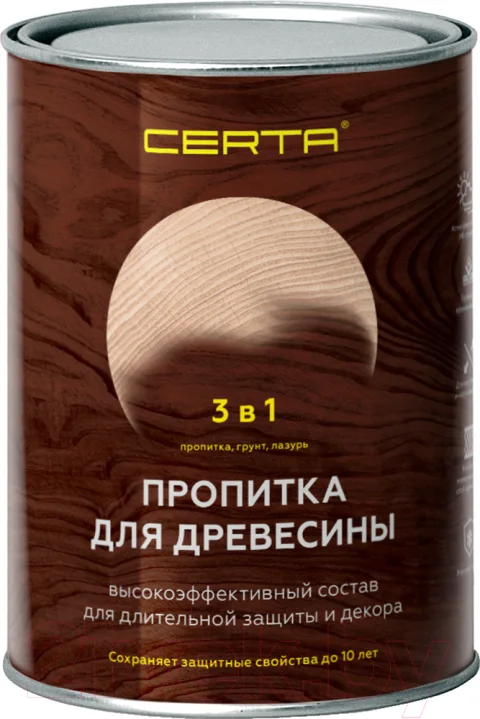 Пропитка для дерева Certa 3в1 (0.9л, махагон)