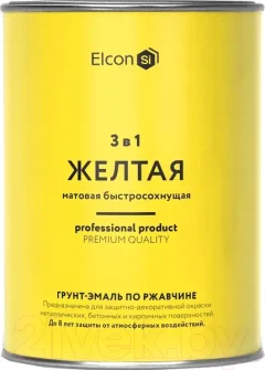 Грунт-эмаль Elcon По ржавчине 3в1 (800г, матовый желтый) — фото 7