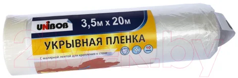 Пленка строительная Unibob С малярной лентой 3.5x20 10мкн / 78980 (прозрачный)