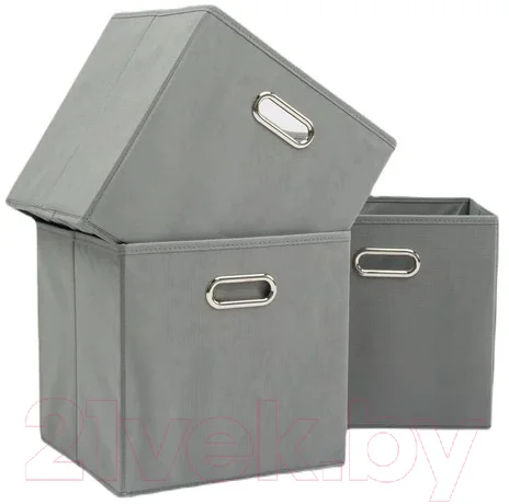 Набор коробок для хранения Home One 385555 (3шт, серый)