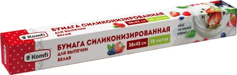 Бумага для выпечки Komfi Силиконизированная 38x42см (15 листов, белый)