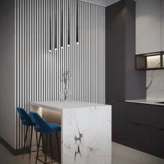 Реечная панель Grace МДФ 3D Line Modern L02 Береза черная (2750х160х19мм) — фото 3