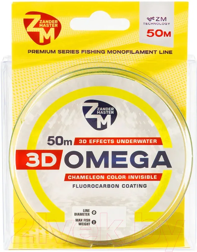 Леска монофильная ZanderMaster 3D Omega 0.105мм 1.8кг / 11742 (50м)