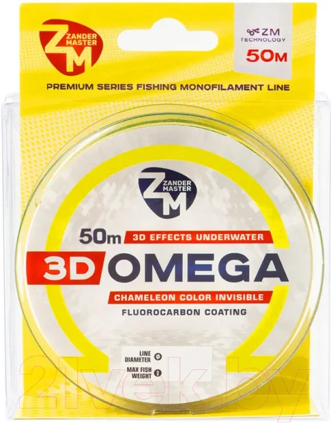 Леска монофильная ZanderMaster 3D Omega 0.148мм 2.9кг / 11744 (50м)
