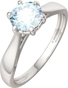 Комплект ювелирных украшений из золота и серебра ZORKA Серьги 3S40132.14K.W, кольцо 02S4036.ZZ р.17 с топазом — фото 3