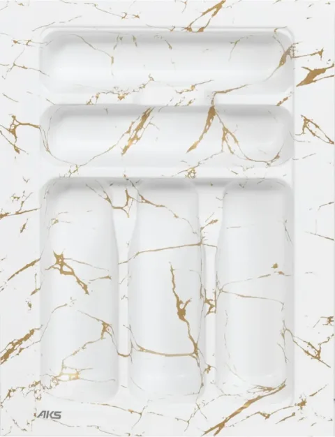Органайзер для столовых приборов AKS 400 Marble 320х430 (бело-золотой мрамор)