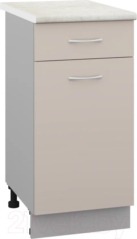 Шкаф-стол кухонный Кортекс-мебель Корнелия Лира НШ40р1ш (капучино/королевский опал)