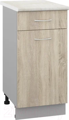 Шкаф-стол кухонный Кортекс-мебель Корнелия Лира НШ40р1ш (дуб сонома/королевский опал) — фото 1