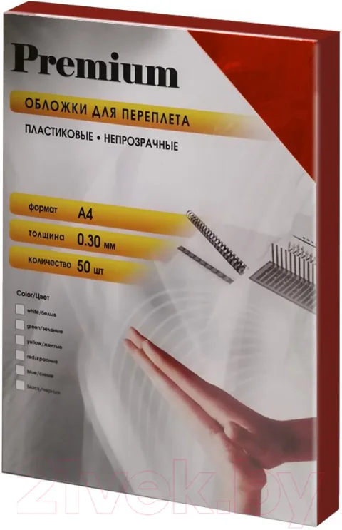 Обложки для переплета Office Kit А4 0.30мм / PRMA40030 (50шт, красный)