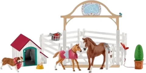 Игровой набор Schleich Лошади для гостей Ханны с собакой Руби / 42458/14598