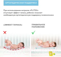 Матрас в кроватку Plitex Юниор-Плюс ЮС-119-01 — фото 9