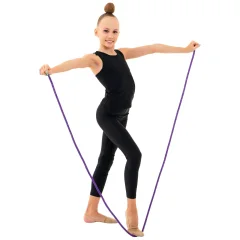 Скакалка для художественной гимнастики Grace Dance 4446800 (2.5м, фиолетовый/золото/люрекс) — фото 3