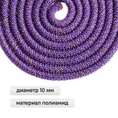 Скакалка для художественной гимнастики Grace Dance 4446800 (2.5м, фиолетовый/золото/люрекс) — фото 8