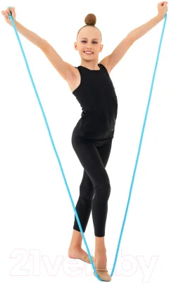 Скакалка для художественной гимнастики Grace Dance 4446807 (3м, голубой) — фото 4