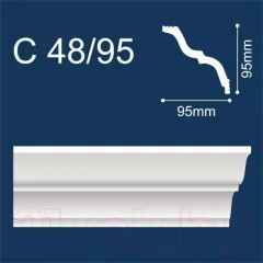 Плинтус потолочный SOLID С48/95 экструдированный пенополистирол (95x95x2000мм, белый) — фото 2