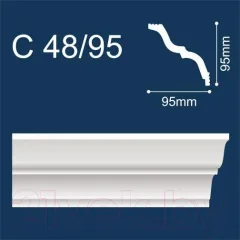 Плинтус потолочный SOLID С48/95 экструдированный пенополистирол (95x95x2000мм, белый) — фото 6