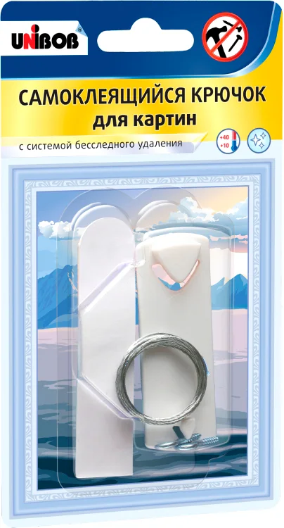 Крючок для картины Unibob 49000 (белый)