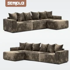 Диван угловой SEMPLA Монреаль 4 (тиффани коричневый/мора бежевый) — фото 6