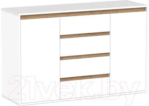 Тумба Интермебель Рио-5 Р-005 (белый/дуб крафт золотой)