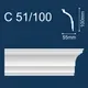 Плинтус потолочный SOLID С51/100 экструдированный пенополистирол (100x55x2000мм, белый) — фото 5