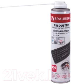 Сжатый воздух для чистки техники Brauberg 511519 (400мл) — фото 1