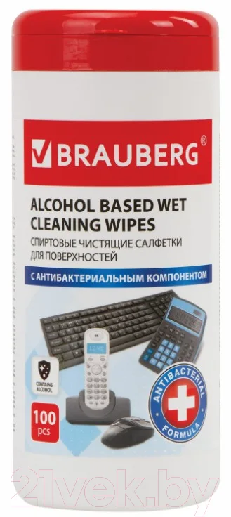 Салфетки для ухода за техникой Brauberg 513536 (100шт)