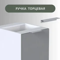 Кухонный гарнитур Интермебель Микс Топ-5 2.0м без столешницы (белый премиум/графит серый) — фото 8