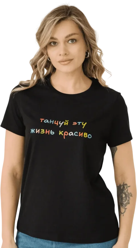 Футболка Dea Mia 5609 рис.0030 (р.170-92,96, черный)