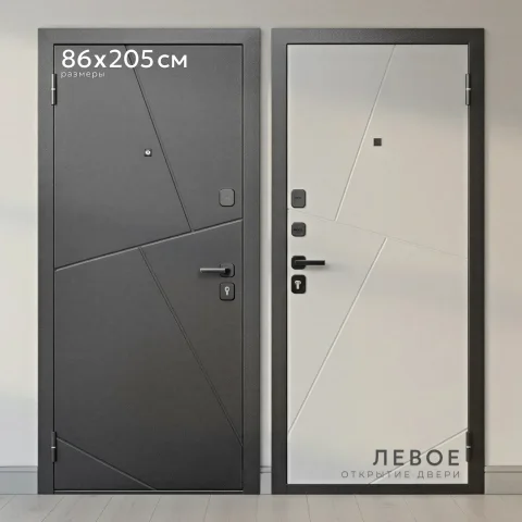 Входная дверь Guard М-5 86x205 левая (букле графит/белый матовый)