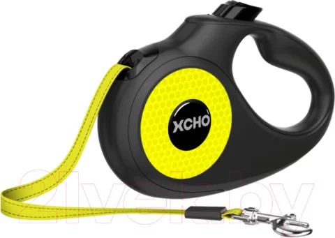 Поводок-рулетка XCHO Лента зеленая 5м (S, черный/зеленый светоотражающий)