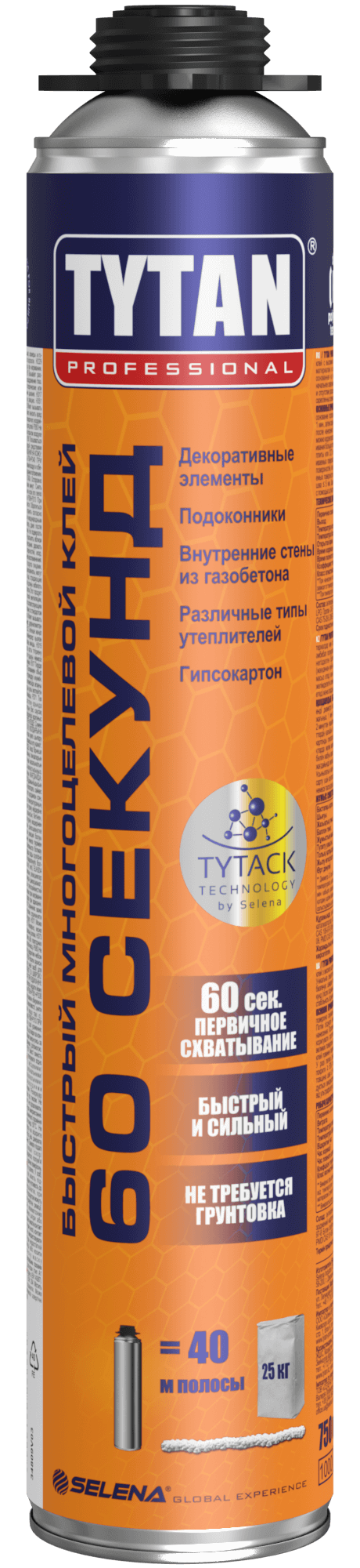 Клей-пена Tytan Professional 60 секунд (750мл)