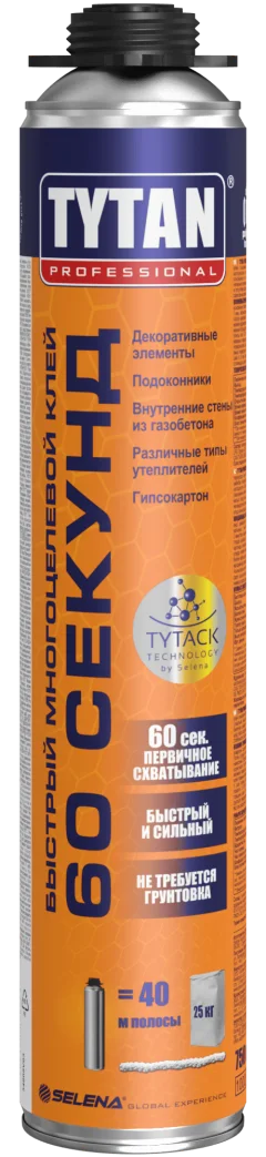 Клей-пена Tytan Professional 60 секунд (750мл) — фото 1