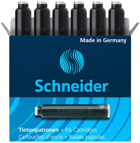 Чернила для перьевой ручки Schneider 6601 (6шт, черный)