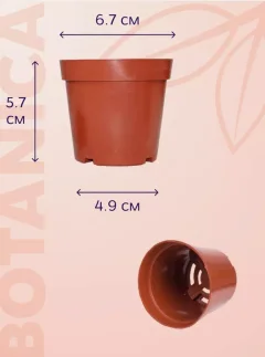 Набор горшков для рассады BOTANICA 6.7x5.7см (10шт, терракот) — фото 5