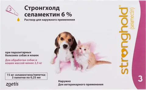 Капли от блох Zoetis Стронгхолд 6% (3x0.25мл)